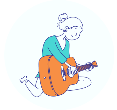 woman playing guitar