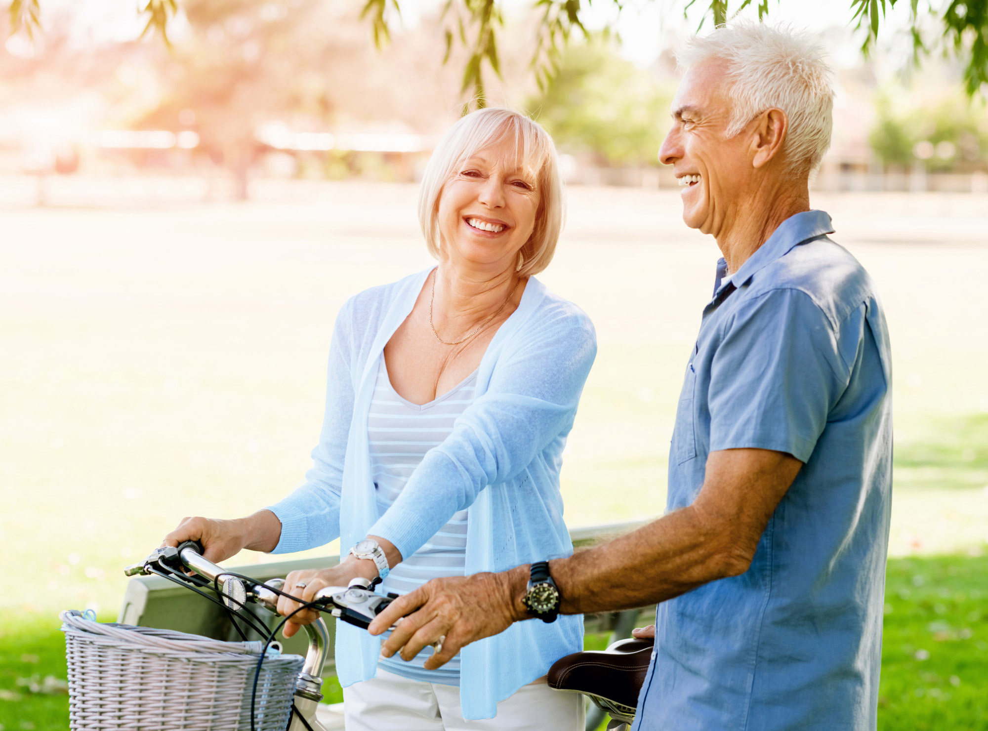 Mature Man and Woman with Bikes