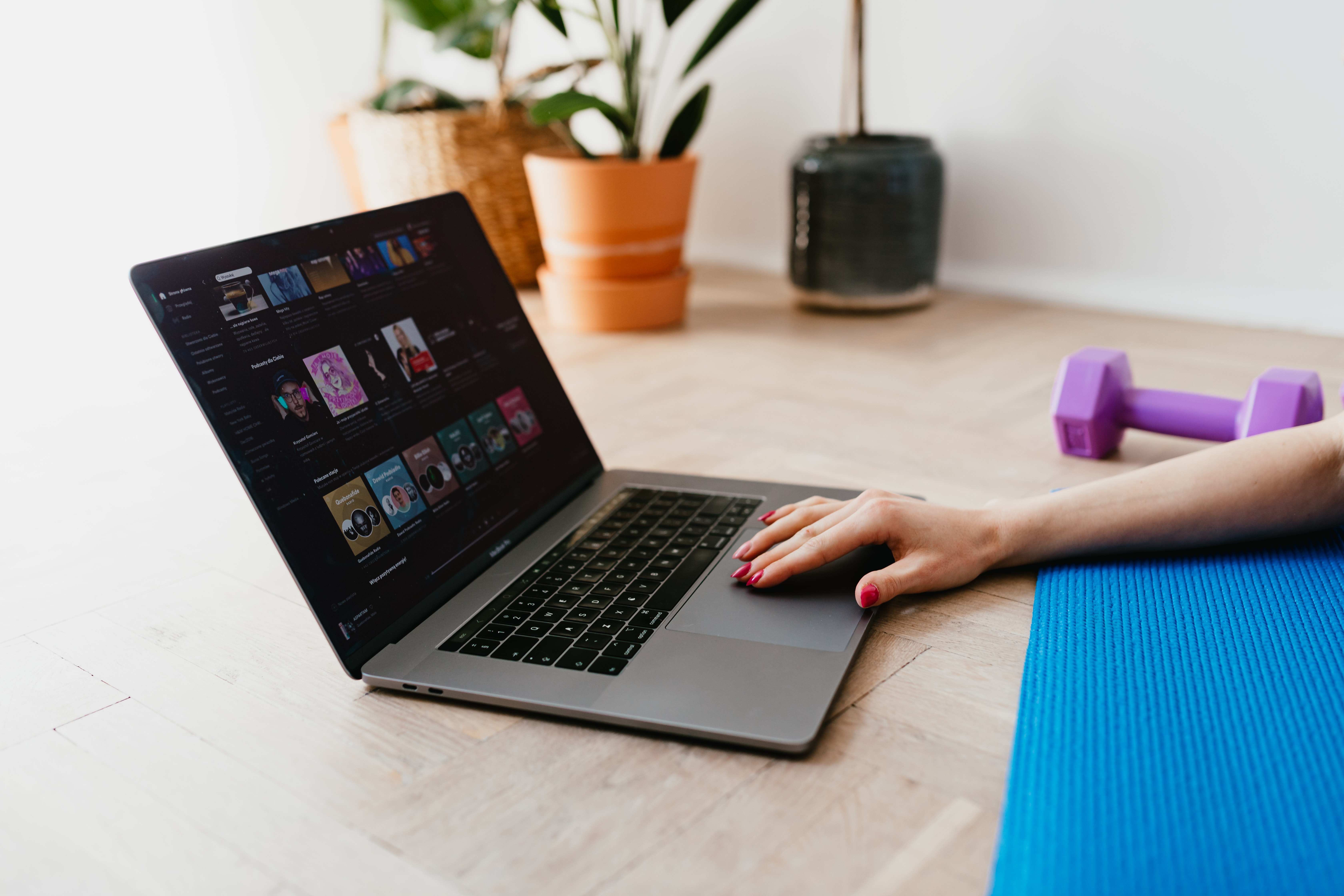 laptop with workout program